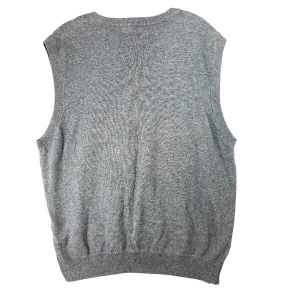 Vintage Saddlebred Sweater Argyle Vest Men M Gray V-Neck Made In Hong Kong - Picture 2 of 9